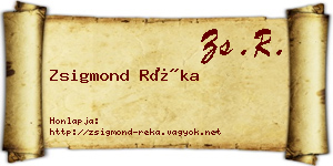 Zsigmond Réka névjegykártya