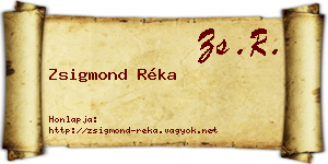 Zsigmond Réka névjegykártya