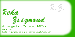 reka zsigmond business card